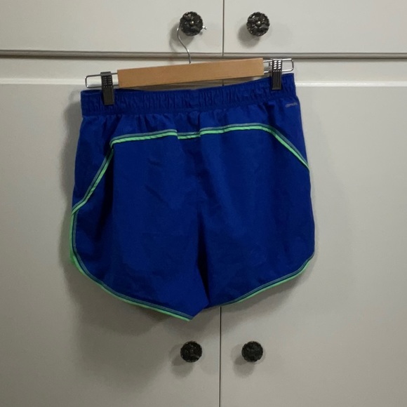 Adidas Blue and Green Running Shorts - Picture 2 of 4